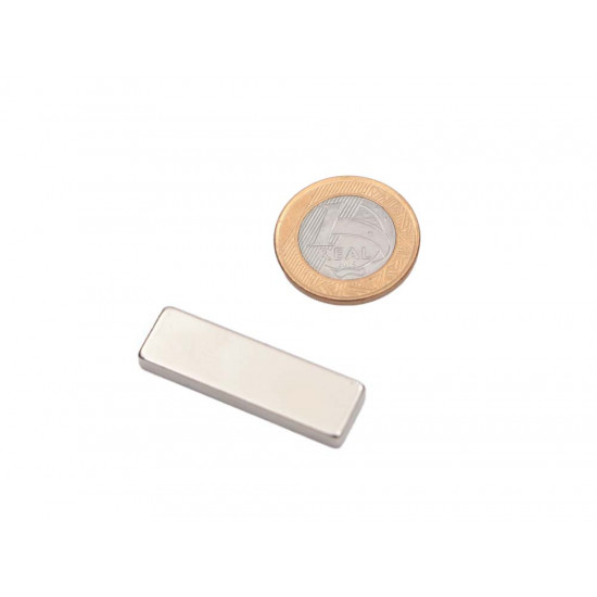 Ímã de neodímio bloco 40 x 12 x 4,5 mm - N42